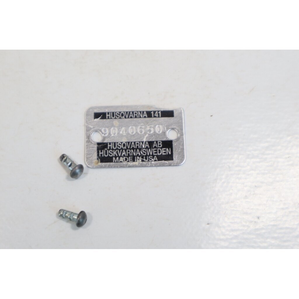 Genuine Identification Plate Husqvarna 141 chainsaw 1 Genuine Identification Plate Husqvarna 141 chainsaw 1