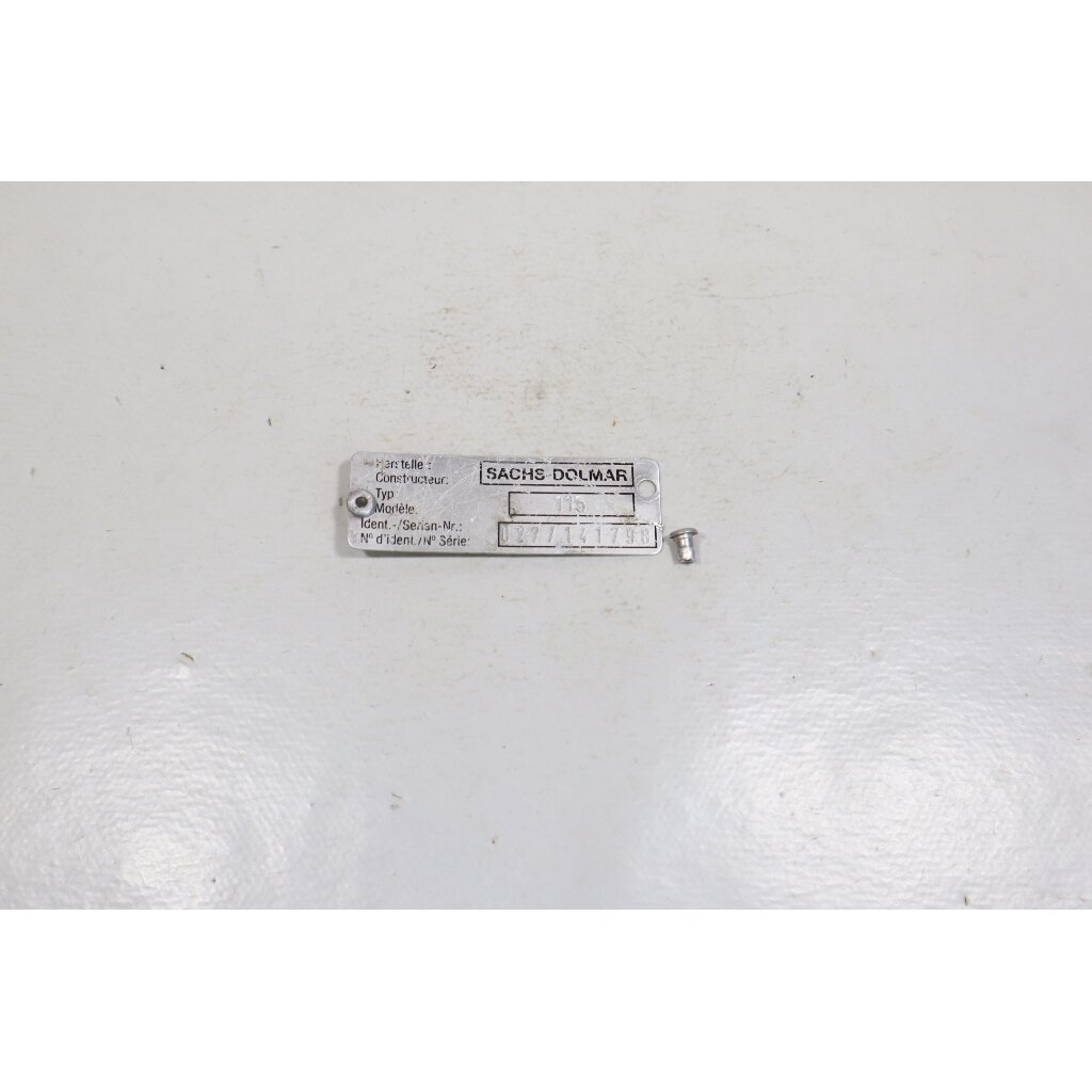 Genuine Identification Plate Sachs Dolmar 115 chainsaw Genuine Identification Plate Sachs Dolmar 115 chainsaw