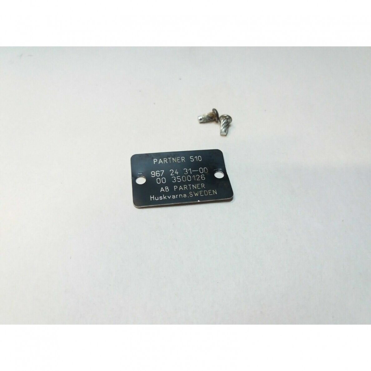 Genuine Identification Plate Partner 510 chainsaw Genuine Identification Plate Partner 510 chainsaw