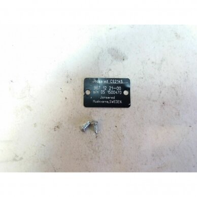 Genuine Identification Plate Jonsered 2145 chainsaw 2 Genuine Identification Plate Jonsered 2145 chainsaw 2