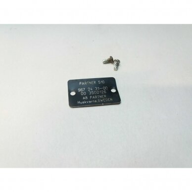 Genuine Identification Plate Partner 510 chainsaw Genuine Identification Plate Partner 510 chainsaw